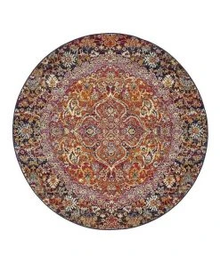 Rug Culture Museum Preston Multi Coloured Round Rug