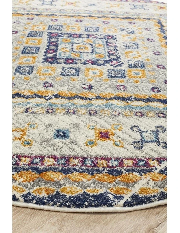 Rug Culture Babylon 203 White Round Rug 2 Rug Culture Babylon 203 White Round Rug - Image 2