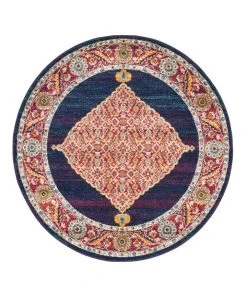 Rug Culture Century 966 Royal Blue Round Rug