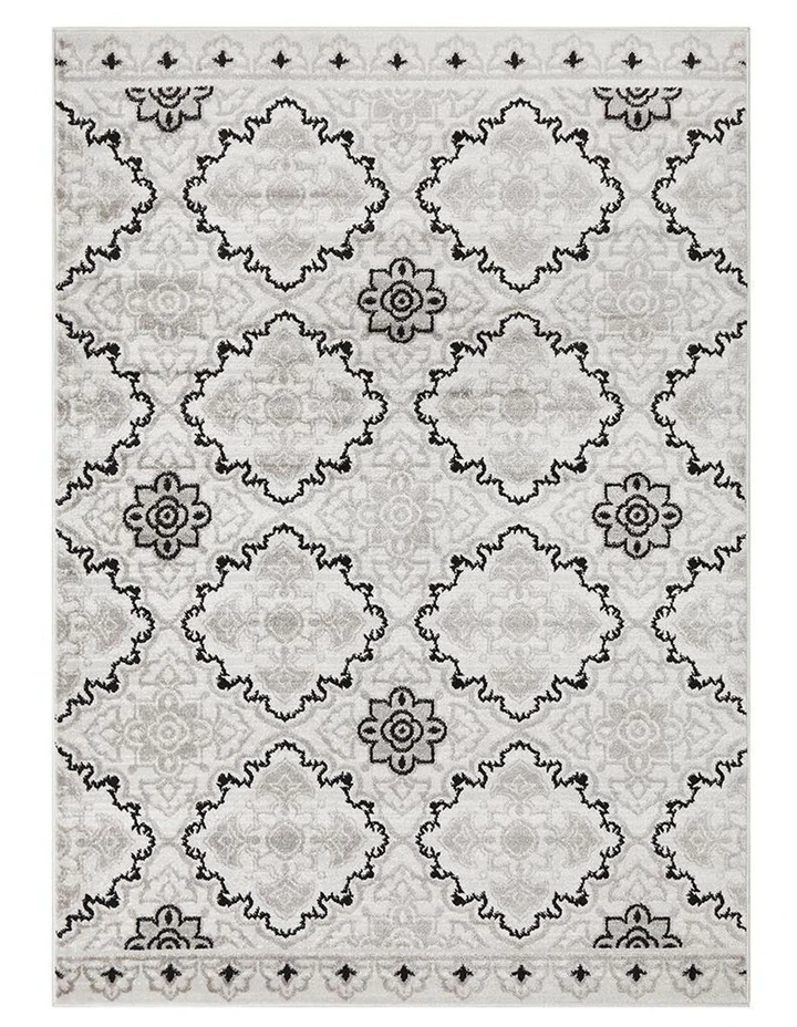 Rug Culture Norah Modern Rug Black White Silver 1 Rug Culture Norah Modern Rug Black White Silver