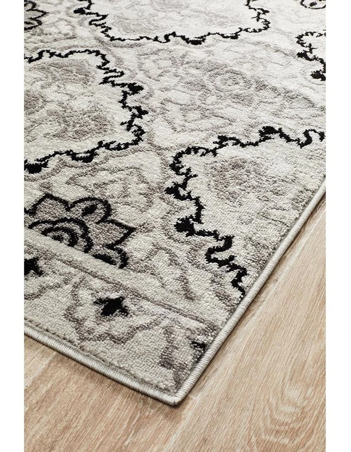 Rug Culture Norah Modern Rug Black White Silver 2 Rug Culture Norah Modern Rug Black White Silver - Image 2