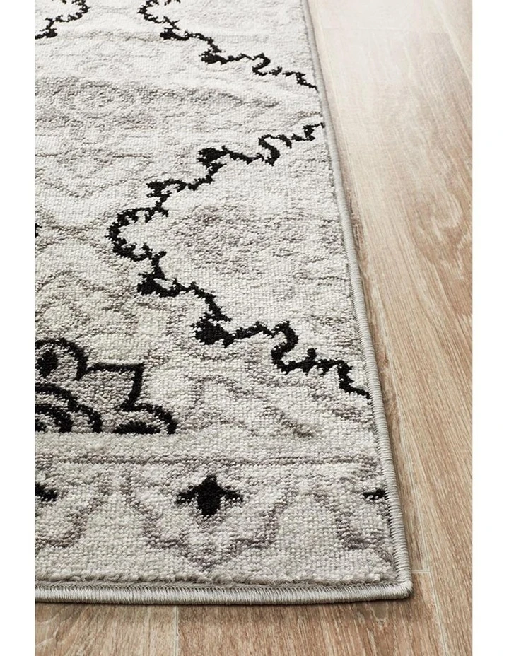 Rug Culture Norah Modern Rug Black White Silver 3 Rug Culture Norah Modern Rug Black White Silver - Image 3