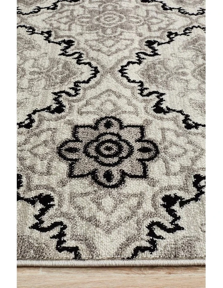 Rug Culture Norah Modern Rug Black White Silver 4 Rug Culture Norah Modern Rug Black White Silver - Image 4