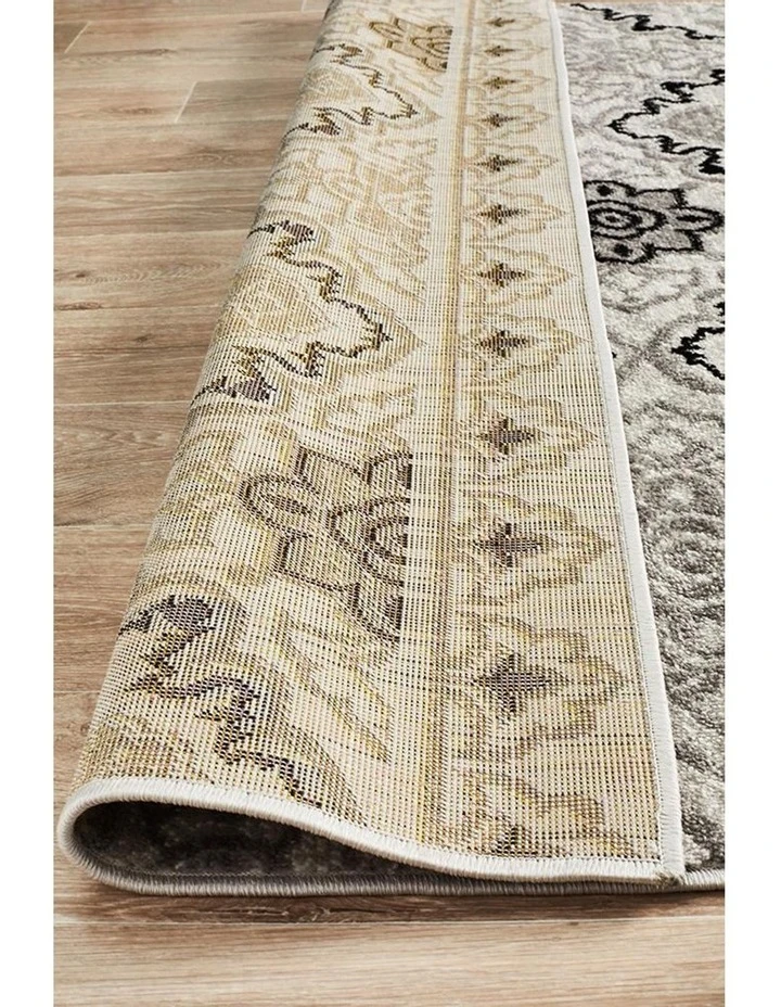 Rug Culture Norah Modern Rug Black White Silver 5 Rug Culture Norah Modern Rug Black White Silver - Image 5