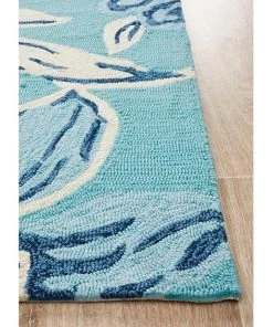 Rug Culture Copacabana Whimsical Blue Floral Indoor Outdoor Rug -The Shine Nook Sales Store 797939020 3 720x928