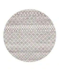 Rug Culture Oasis Selma Silver Tribal Round Rug