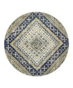 Rug Culture Babylon 203 Navy Round Rug