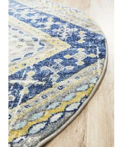 Rug Culture Babylon 203 Navy Round Rug -The Shine Nook Sales Store 798032620 3 720x928