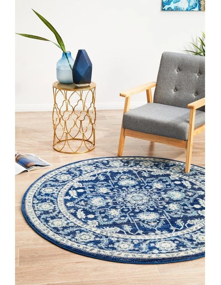 Rug Culture Evoke Release Navy Transitional Round Rug 7 Rug Culture Evoke Release Navy Transitional Round Rug - Image 7