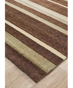 Rug Culture City Stylish Stripe Rug Brown Beige