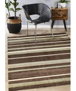 Rug Culture City Stylish Stripe Rug Brown Beige -The Shine Nook Sales Store 798034600 7 720x928