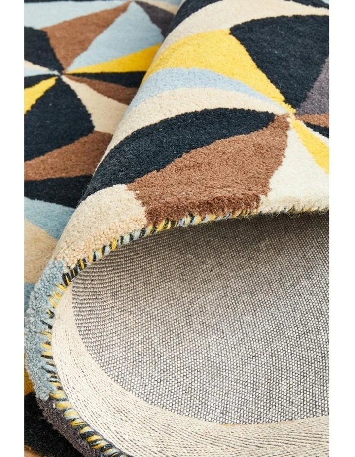 Rug Culture Matrix Pure Wool 900 Blue Round Rug 6 Rug Culture Matrix Pure Wool 900 Blue Round Rug - Image 6