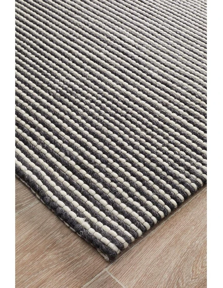 Rug Culture Studio Oskar Felted Wool Striped Rug Black White 1 Rug Culture Studio Oskar Felted Wool Striped Rug Black White