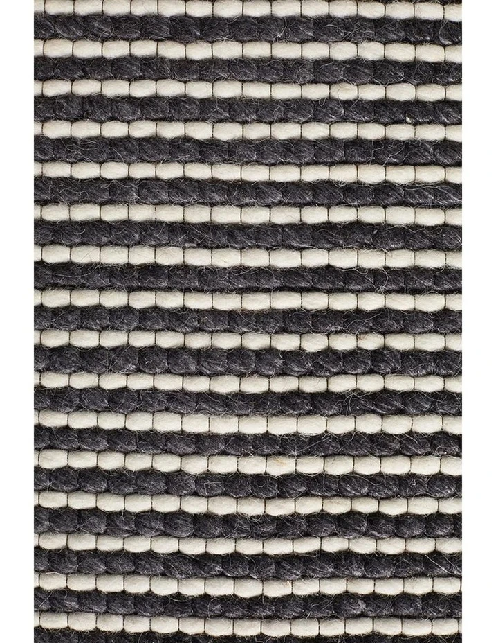 Rug Culture Studio Oskar Felted Wool Striped Rug Black White 4 Rug Culture Studio Oskar Felted Wool Striped Rug Black White - Image 4