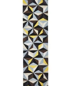 Rug Culture Matrix Pure Wool 900 Blue Runner Rug