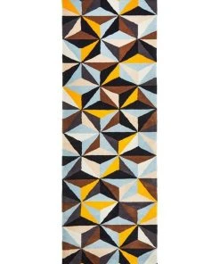 Rug Culture Matrix Pure Wool 900 Blue Runner Rug -The Shine Nook Sales Store 798044860 4 720x928