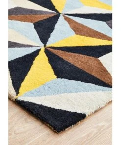 Rug Culture Matrix Pure Wool 900 Blue Runner Rug -The Shine Nook Sales Store 798044860 5 720x928