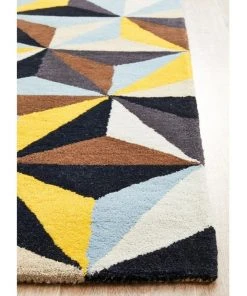 Rug Culture Matrix Pure Wool 900 Blue Runner Rug -The Shine Nook Sales Store 798044860 6 720x928