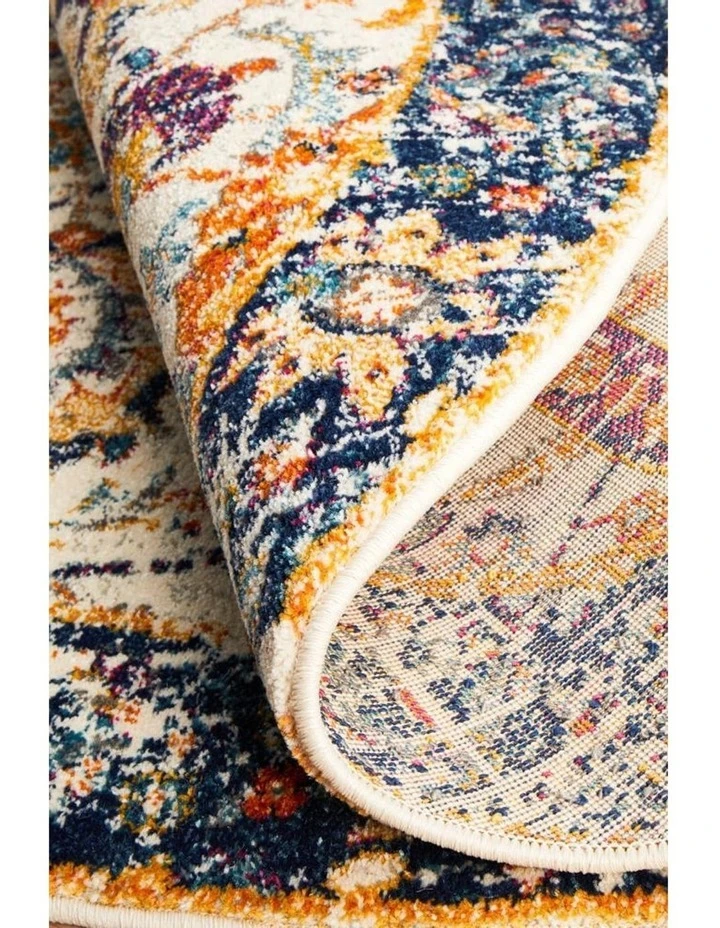 Rug Culture Evoke Peacock Ivory Transitional Round Rug 4 Rug Culture Evoke Peacock Ivory Transitional Round Rug - Image 4