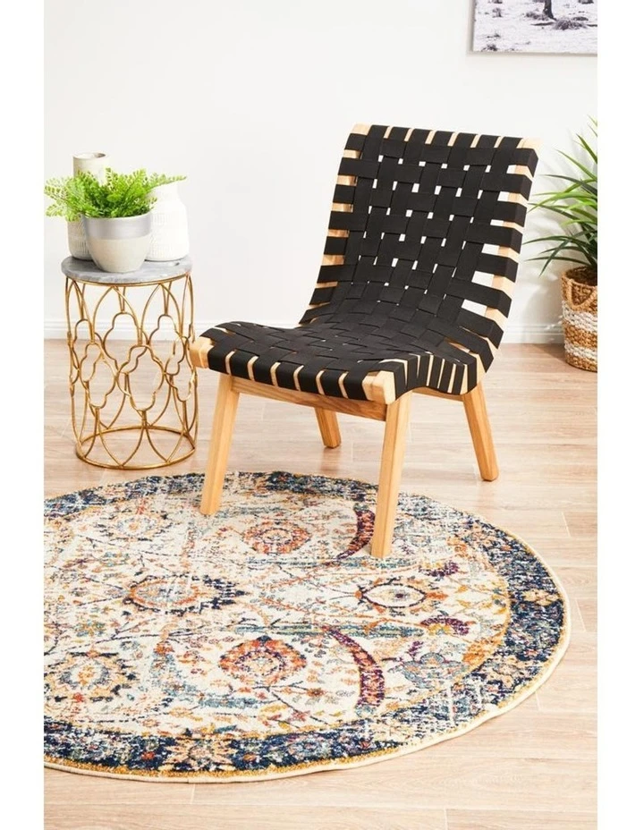 Rug Culture Evoke Peacock Ivory Transitional Round Rug 5 Rug Culture Evoke Peacock Ivory Transitional Round Rug - Image 5