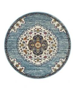 Rug Culture Babylon 202 Blue Round Rug