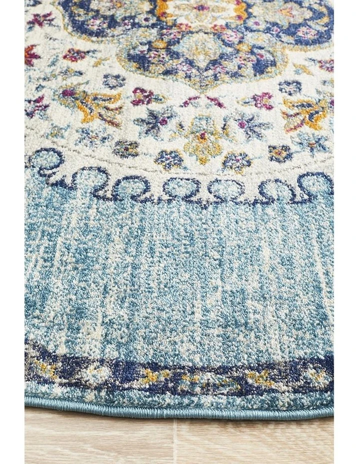 Rug Culture Babylon 202 Blue Round Rug 4 Rug Culture Babylon 202 Blue Round Rug - Image 4