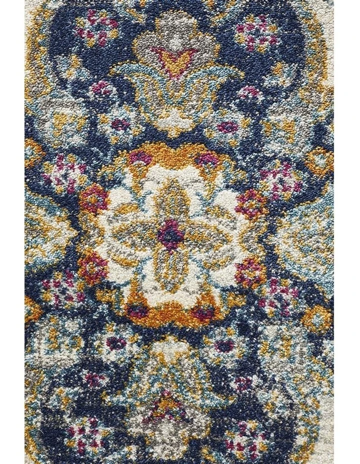 Rug Culture Babylon 202 Blue Round Rug 5 Rug Culture Babylon 202 Blue Round Rug - Image 5