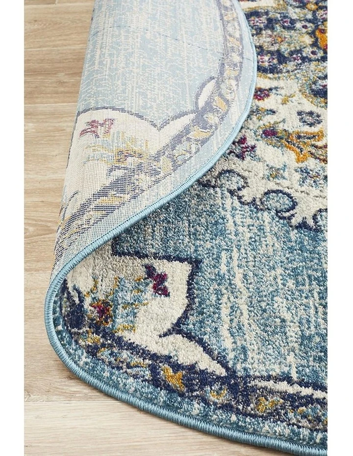 Rug Culture Babylon 202 Blue Round Rug 6 Rug Culture Babylon 202 Blue Round Rug - Image 6