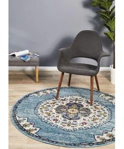 Rug Culture Babylon 202 Blue Round Rug 13 Rug Culture Babylon 202 Blue Round Rug -The Shine Nook Sales Store 798047650 7 720x928