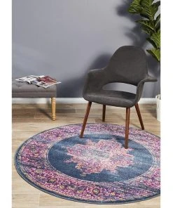 Rug Culture Babylon 211 Navy Round Rug -The Shine Nook Sales Store 798049000 7 720x928