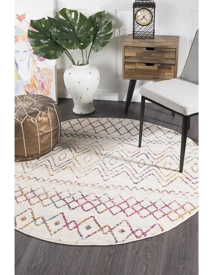 Rug Culture Oasis Nadia Multi Rustic Tribal Round Rug 5 Rug Culture Oasis Nadia Multi Rustic Tribal Round Rug - Image 5