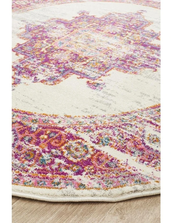 Rug Culture Babylon 211 Pink Round Rug 2 Rug Culture Babylon 211 Pink Round Rug - Image 2