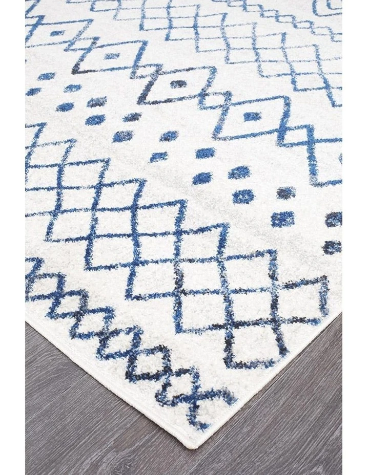 Rug Culture Oasis Nadia White Blue Rustic Tribal Runner Rug 1 Rug Culture Oasis Nadia White Blue Rustic Tribal Runner Rug