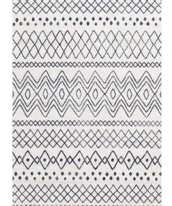 Rug Culture Oasis Nadia White Blue Rustic Tribal Rug