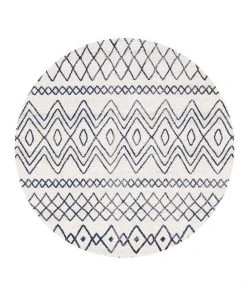 Rug Culture Oasis Nadia White Blue Rustic Tribal Round Rug 7 Rug Culture Oasis Nadia White Blue Rustic Tribal Round Rug -The Shine Nook Sales Store 798106240 1 720x928