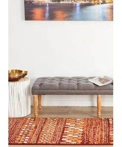 Rug Culture Oxford Mayfair Squares Rust Rug -The Shine Nook Sales Store 798109750 4 720x928