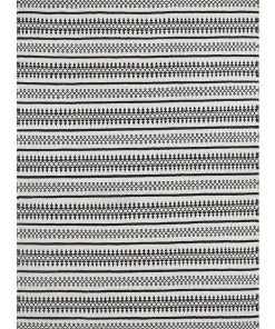 Rug Culture Studio Ester Delicate Lace Woollen Rug Ivory Black