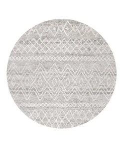 Rug Culture Oasis Nadia Grey Rustic Tribal Round Rug