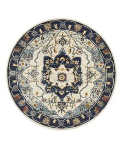 Rug Culture Babylon 201 Blue Round Rug