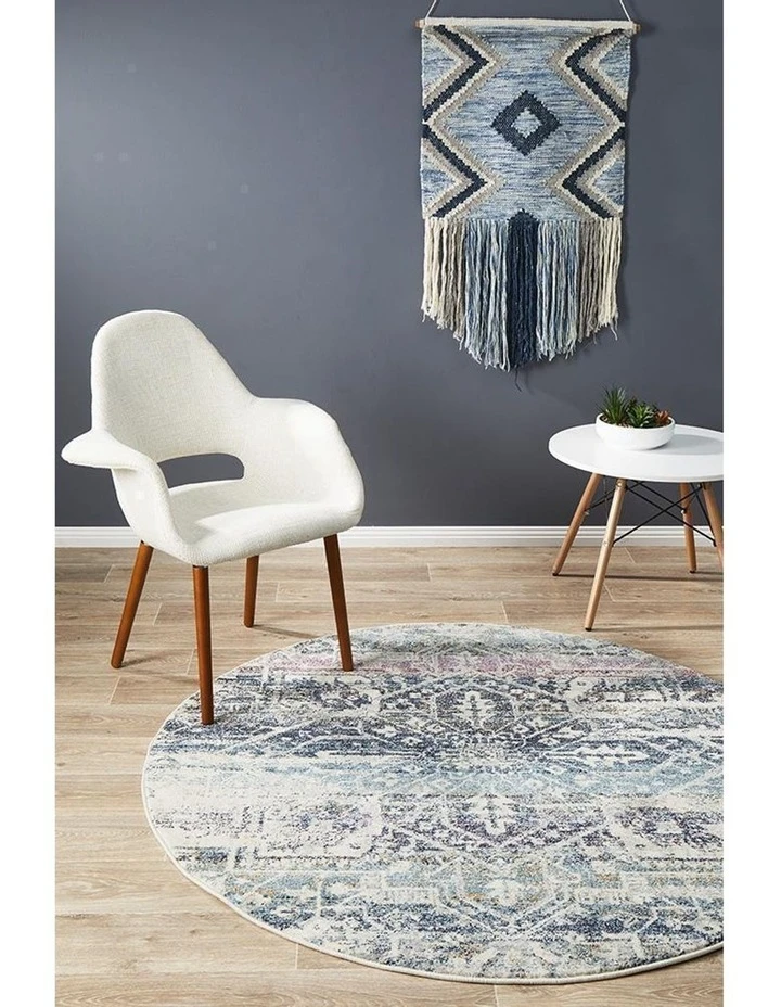 Rug Culture Museum Layton Blue Round Rug 3 Rug Culture Museum Layton Blue Round Rug - Image 3