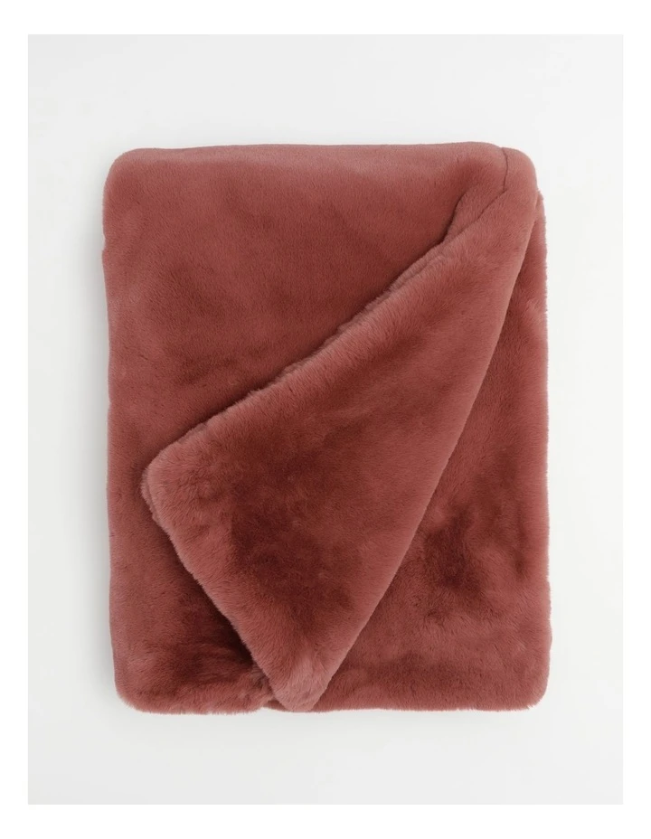 Heritage Amelie Faux Fur Throw Withered Rose 1 Heritage Amelie Faux Fur Throw Withered Rose