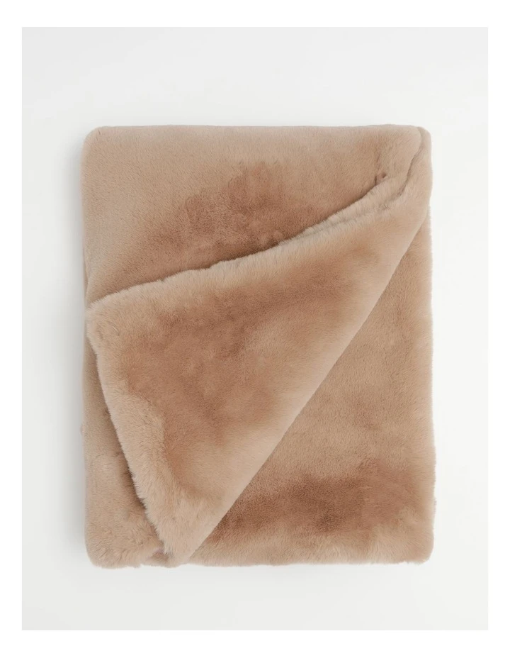 Heritage Amelie Faux Fur Throw Taupe 1 Heritage Amelie Faux Fur Throw Taupe