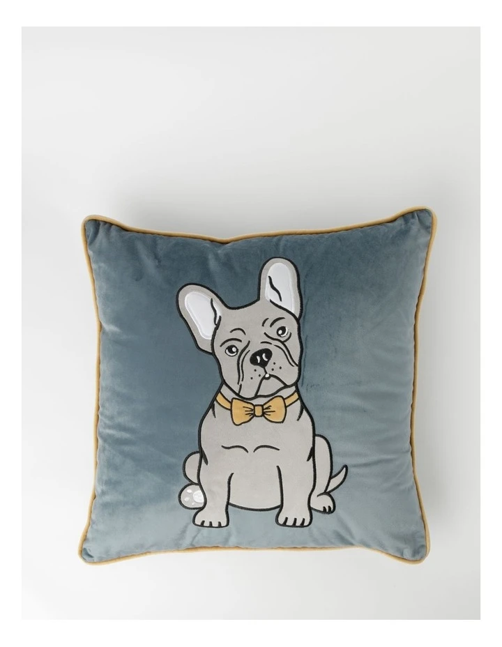 Beau & Bonnie Frenchie Dog Cushion Navy 1 Beau & Bonnie Frenchie Dog Cushion Navy