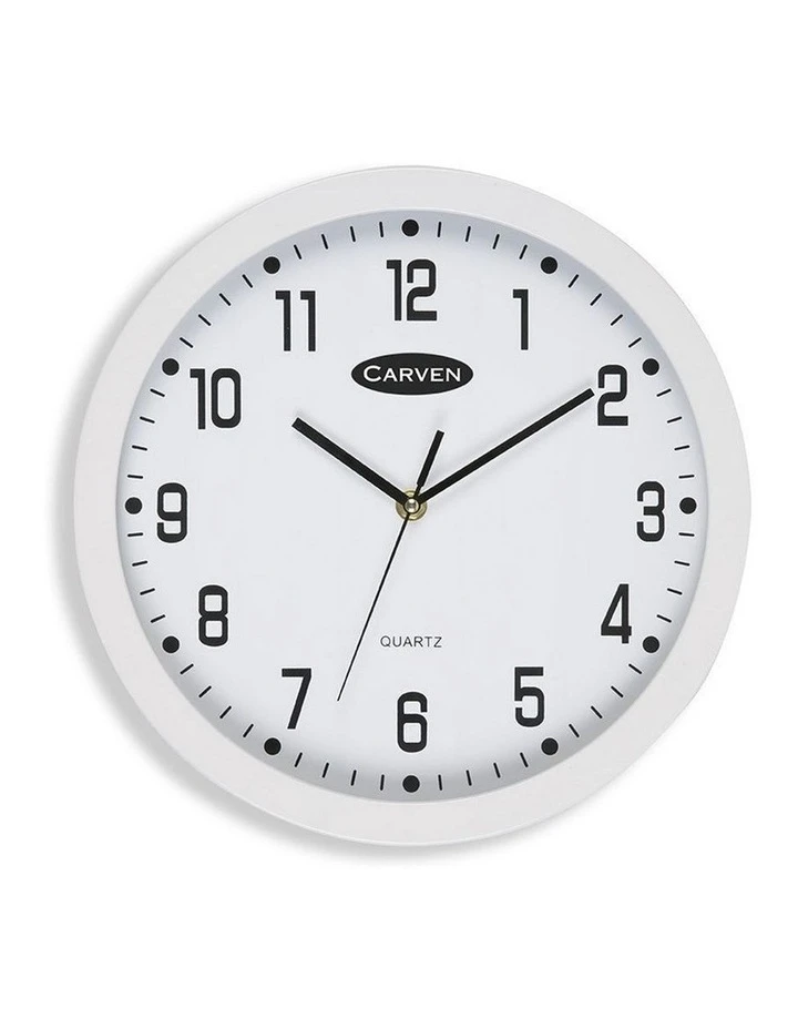 Carven 30cm Round White Wall Clock 2 Carven 30cm Round White Wall Clock - Image 2