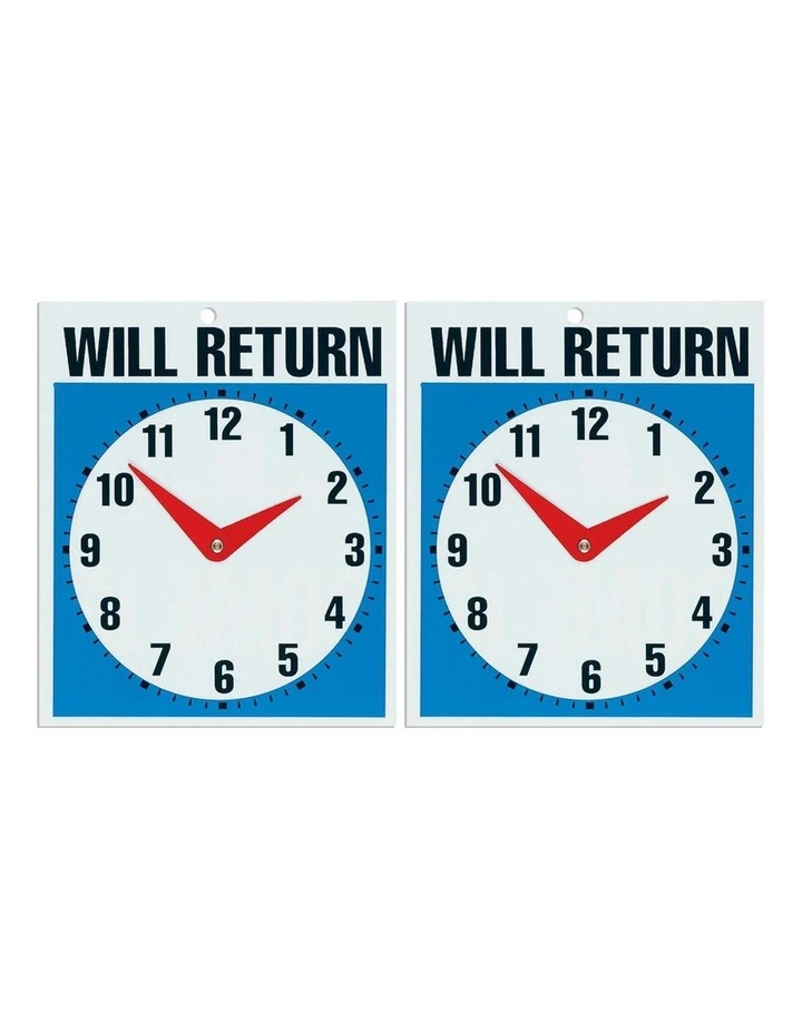 Headline Open Come In & Will Return w/ Clock - 19 x 23cm 3 Headline Open Come In & Will Return w/ Clock - 19 x 23cm - Image 3