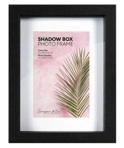 Cooper & Co Set of 2 15x20cm mat to 10x15cm Set of 2 Black Shadow Box Wooden Photo Frame