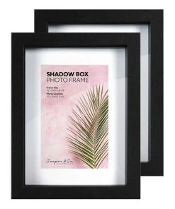 Cooper & Co Set of 2 15x20cm mat to 10x15cm Set of 2 Black Shadow Box Wooden Photo Frame -The Shine Nook Sales Store 803746810 3 720x928