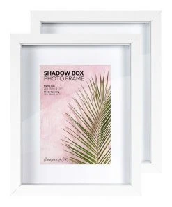 Cooper & Co Set of 2 20x25cm mat to 13x18cm Set of 2 Oak Shadow Box Wooden Photo Frame -The Shine Nook Sales Store 803747170 3 720x928