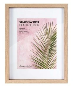Cooper & Co Set of 2 28x36cm mat to 20x25cm Set of 2 Oak Shadow Box Wooden Photo Frame