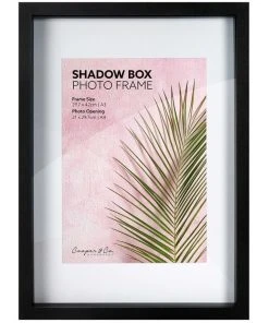 Cooper & Co Set of 2 A3 mat to A4 Black Shadow Box Wooden Photo Frame